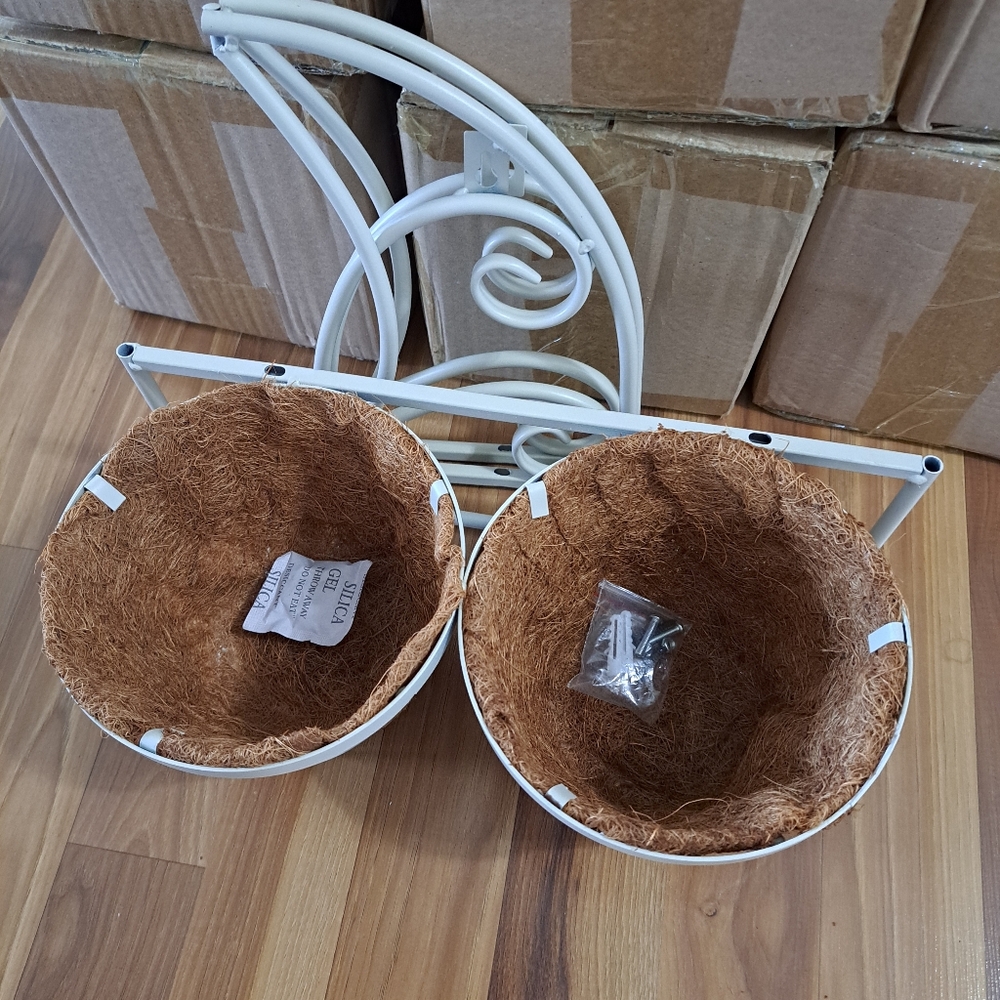 White and Brown Circular Decor Accents with Plush Texture